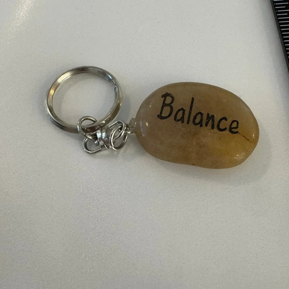 Inspirational Stone Keychain Balance‎ Zen Meditation Gift